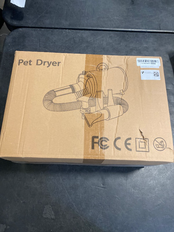 Photo 1 of EGFKI Dog-Hair-Dryer, 5.2HP/ 3800W High Velocity Pet Blow Dryer with Heater for Grooming, Speed Temperature Adjustable Dog Blower Grooming Dryer with 4 Nozzles