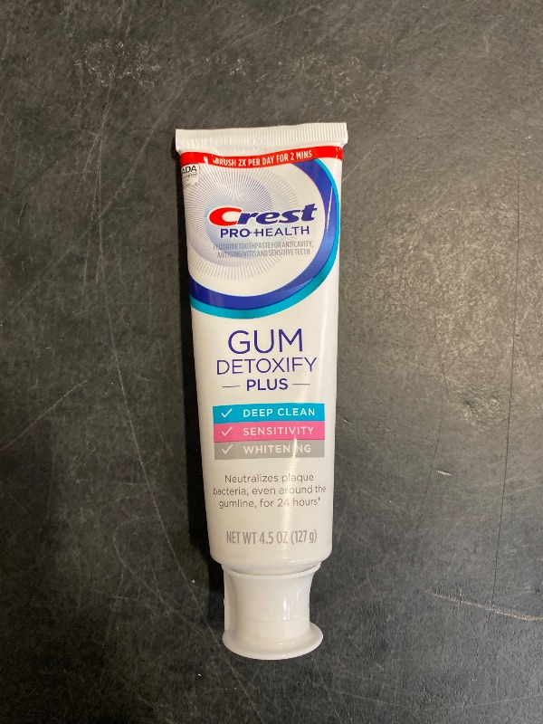 Photo 1 of Crest Pro-Health Gum Detoxify Plus Toothpaste 4.5 oz Pack of 3 - Antibacterial Fluoride Toothpaste, Sensitivity Protection, Whitens Teeth, Anticavity, Plaque Control