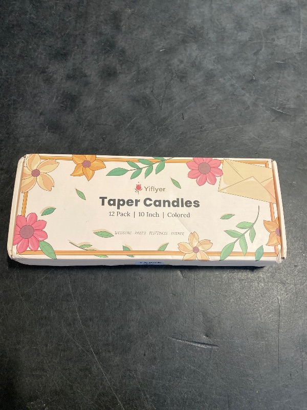 Photo 1 of 10 Inch Colored Taper Candles for Religious and Spiritual Settings, 12 Pack Unscented Candlesticks for Holiday, Seasonal Celebration and Home Decoration