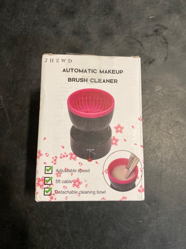 Photo 1 of Adjustable Speed Makeup Brush Cleaner Machine, Electric Makeup Sponge Cleaner, Automatic Cosmetic Silicone Cleaning Bowl with Brush Holder Lid- Liquid Foundation, Contour, Eyeshadow, Blush Brush