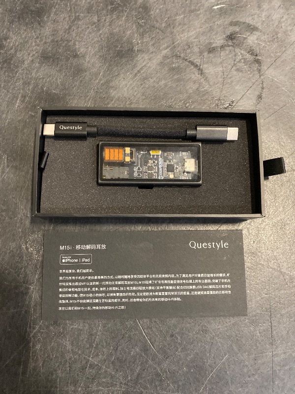 Photo 1 of Questyle M15i Headphone Amplifier [MFi Certified] Portable USB DAC Amps with 4.4mm and 3.5mm Dual Outputs Supports PCM 768kHz/DSD512 High Resolution Lossless for Smartphones/PC/Laptops