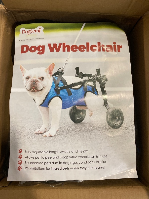 Photo 1 of Adjustable Small Dog Wheelchair - Mobility Aid for Disabled Pets,Small Dog Wheelchair for Back Legs? Leg Brace & Hip Support (Small)