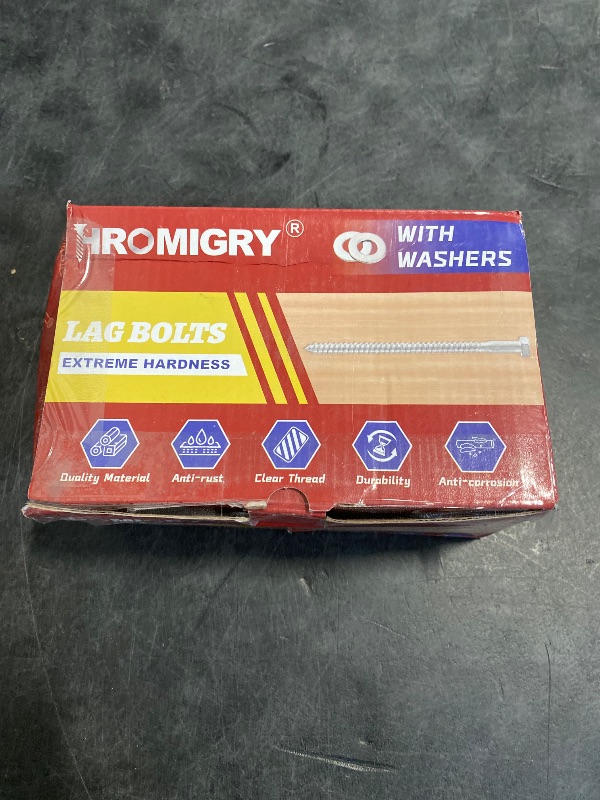 Photo 1 of HROMIGRY 1/4" x 3" Lag Bolts (100 Pcs) Lag Screws for Wood, Hot Dip Galvanized, Hex Head with Washers