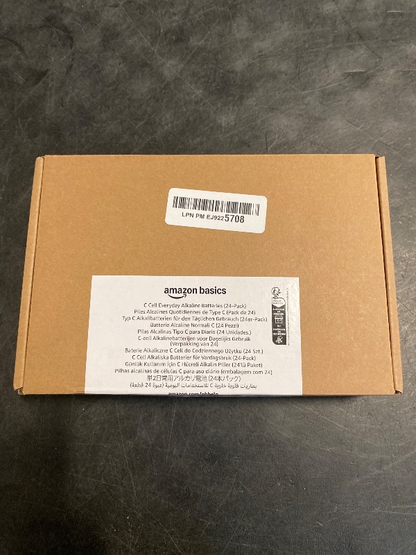 Photo 1 of Amazon Basics 24-Pack C Cell Alkaline All-Purpose Batteries, 1.5 Volt, 5-Year Shelf Life