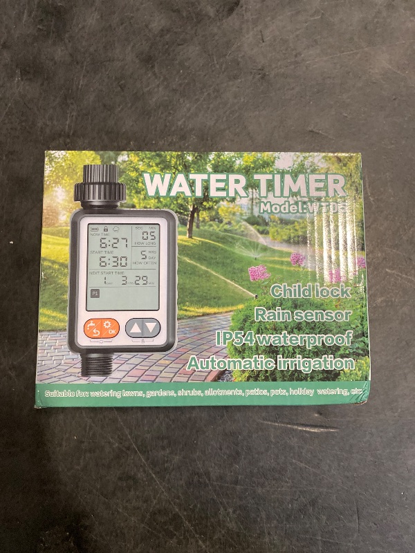 Photo 1 of Sprinkler Timer for Garden Hose, 10 Programmable Water Timer with with Auto Rain Delay, IP54 Waterproof 3.3“ Large LCD Drip Irrigation System Timers for Plant, Yard, Lawns, Outdoor
