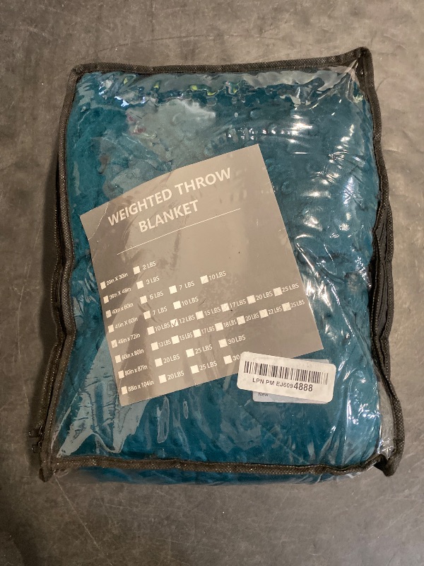 Photo 1 of Weighted Blanket for Adults (12lbs, 48"x72" Twin Size) - Breathable Minky Heavy Blanket for 110-130lbs with Premium Glass Beads - Soft Thick Blankets for All-Season Sleeping - Green
