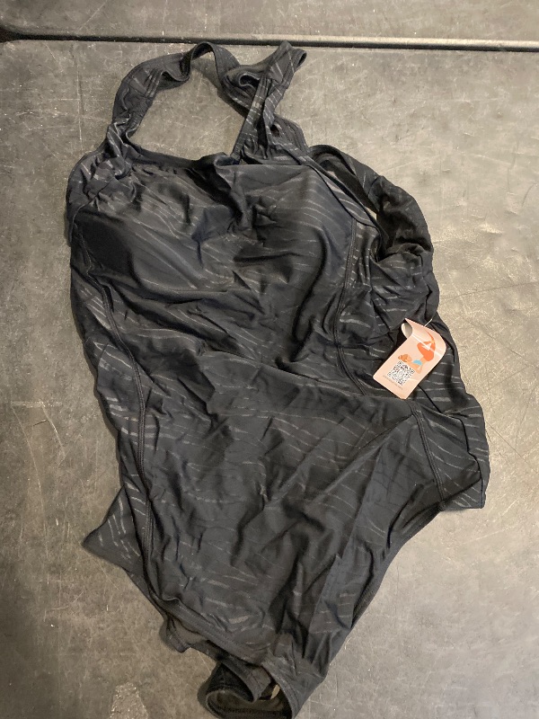 Photo 1 of Size 3XL beautyin One Piece Plus Size Swimsuit for Women Athletic Racerback Sports Training Black Bathing Suit