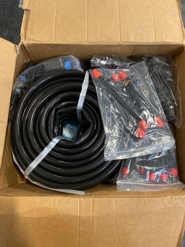 Photo 1 of Pawfly 250 ft Drip Irrigation System, Quick-Connect Drip Irrigation Kit with 50ft 1/2" & 200ft 1/4" Tubing and Accessories, Garden Watering System for Greenhouse,Yards,Lawn,Raised Bed