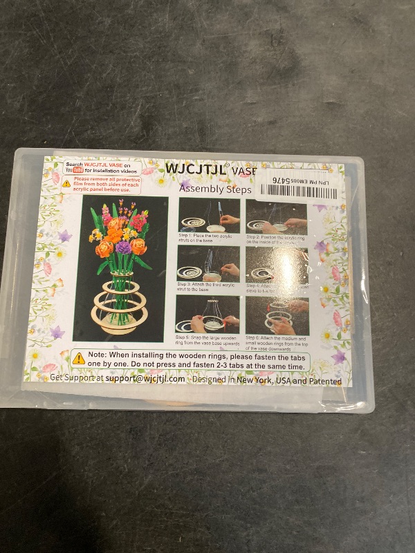 Photo 1 of Wooden Vase for Lego Flowers - Floating Rings Vase for Lego Flower Bouquet Building Set - Display Stand for Lego Roses Cherry Blossom Sunflower Tulips Daffodils Lotus