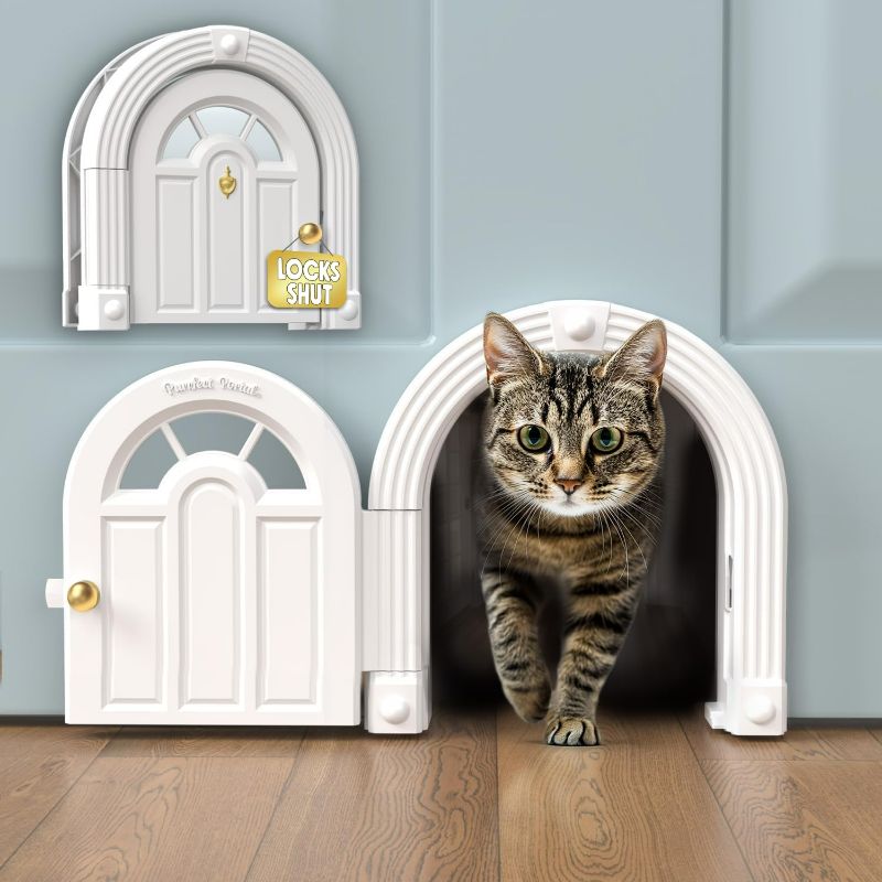 Photo 1 of Meow Manor® Cat Door Interior Door - No-Flap, Interior Cat Door for Cats Up to 20 lbs, Easy DIY Setup, Secured Installation in Minutes, No Training Needed…