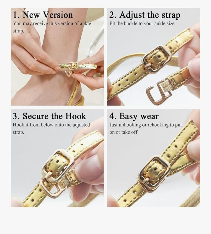 Photo 1 of 8.5 TEAIEUI Women's Heeled Sandals Strappy Low Block Heels Chunky for Women Comfortable Ankle Strap Open Toe Party Wedding Dress Shoes for Women Dressy Gold 