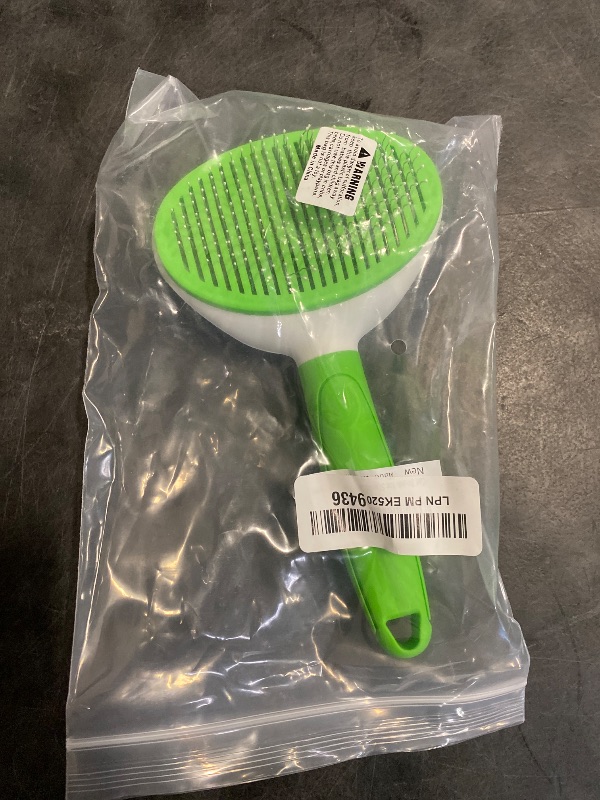 Photo 1 of Cat Brushes for Indoor Cats, Dog Brush for Shedding with Metal Cat Comb, Self Cleaning Pet Hair Brush with Release Button for Grooming Kitten(Green)