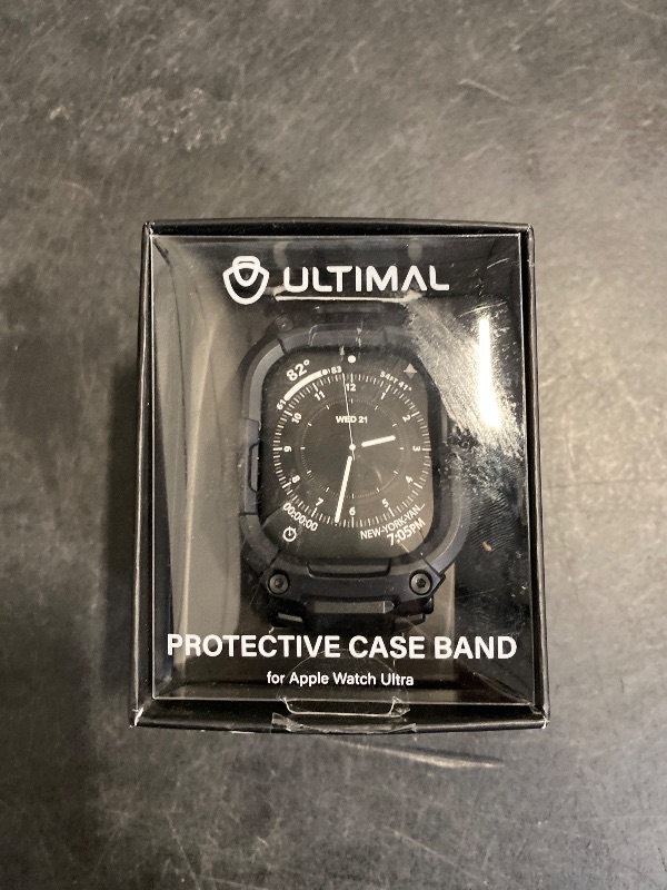 Photo 1 of ULTIMAL Bands Case Compatible with Apple Watch Ultra 2/1 49mm for Men, Rugged Sports Band with Tough Shockproof Bumper Case, Heavy Duty Replacement Band(Black/Black)
