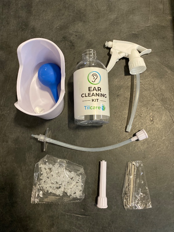 Photo 1 of Ear Wax Removal Tool by Tilcare - Ear Irrigation Flushing System for Adults & Kids - Perfect Ear Cleaning Kit - Includes Basin, Syringe, Curette Kit, Towel and 30 Disposable Tips