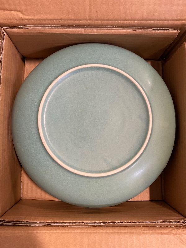 Photo 1 of Tikooere Stoneware Dinner Plates, 10 Inch Salad Plates Set of 4 for Kitchen, Ceramic Dinnerware Dishes for Appetizer, Dessert, Scratch Resistant, Microwave & Dishwasher Safe, Matte Turquoise