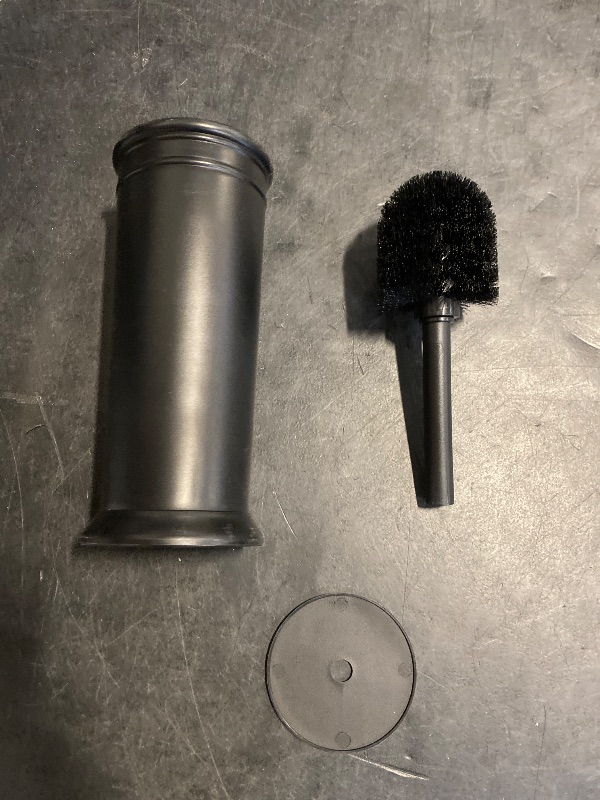 Photo 1 of Toilet Brush and Holder 2 Pack, Toilet Bowl Brush with Extra Long Handle, Toilet Scrubber and Covered Holder, Toilet Brushes for Bathroom-Space Saving, Covered Brush, Durable, Deep Cleaning(Black)