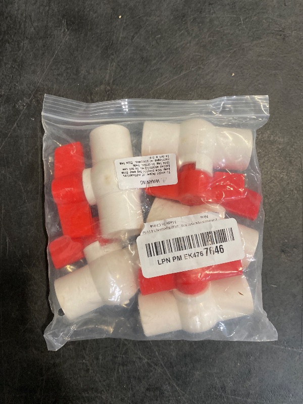 Photo 1 of Zorveiio 5 Pcs 1/2 Inch PVC Ball Valves, Water Shut Off Valves, 20mm Socket with Red T-Handle, Rated at 150 PSI Pipe Fittings for Swimming Pool, Plumbing & Irrigation Systems