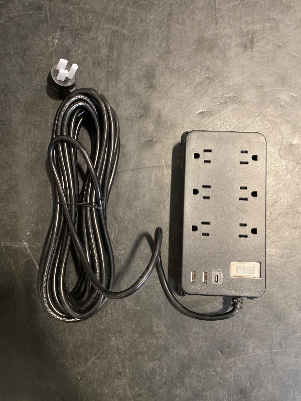 Photo 1 of Outdoor Surge Protector Weatherproof,Mountable Power Strip with USB C,IPX6 Waterproof Extension Cord Multiple Outlet for Patio Accessories,6 Outlets and 3 USB Ports,25ft Cable,Flat Plug(2000 Joules)