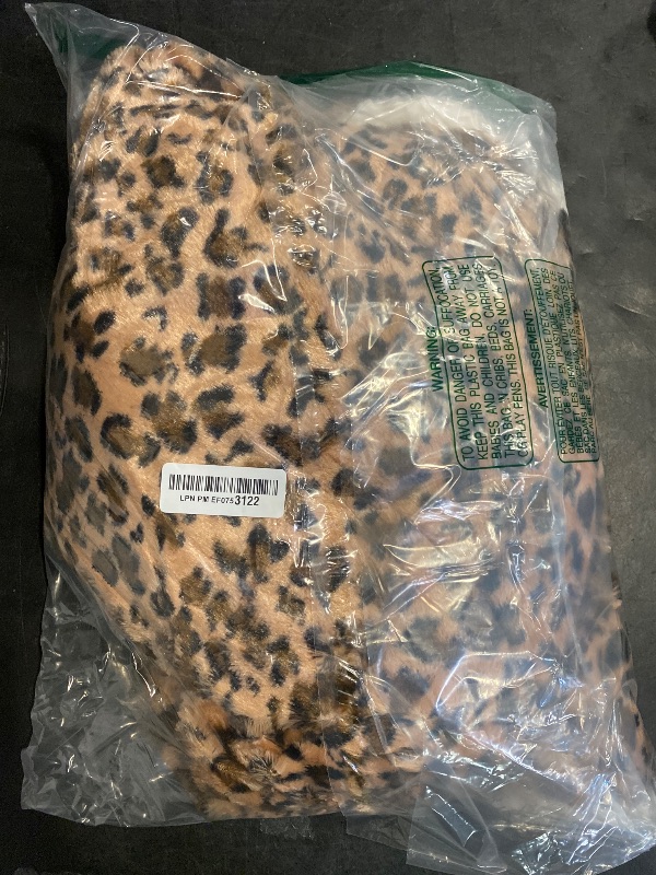 Photo 1 of Sherpa Fleece Throw Blanket - 50x60-Inch Machine-Washable Reversible Throw - Fluffy Blankets for Couch, Chair, or Bed by Lavish Home (Leopard)