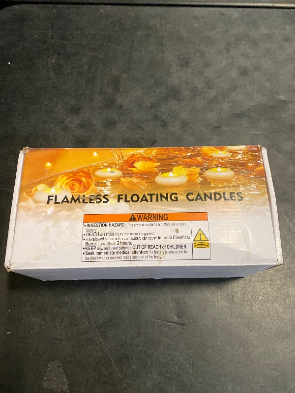 Photo 1 of Homemory 24 Pack 3” Flameless Led Floating Candles, 200 Hour White Battery Operate Waterproof Tealights for Cylinder Vases, Centerpieces at Wedding Decor, Party, Pool