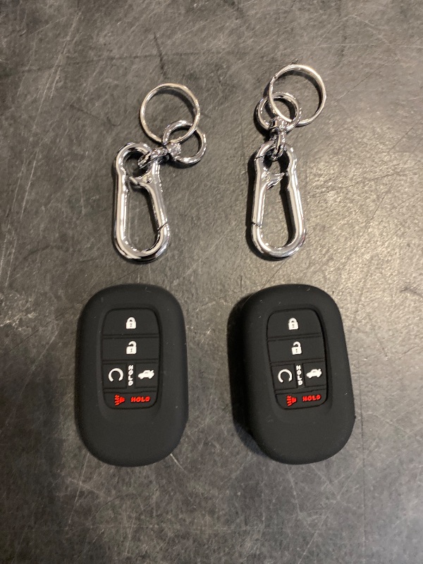 Photo 1 of TANDRIVE Key Fob Cover for (5 Buttons) Honda 2022 2023 2024 2025 Civic Accord HR-V Pilot CR-V, Silicone, 2-Pack, Black