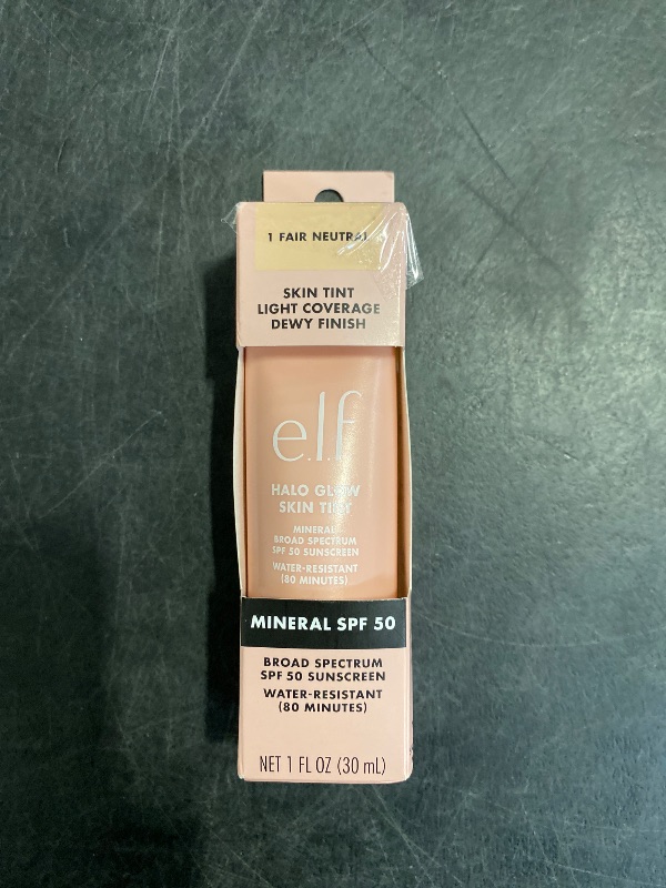 Photo 1 of e.l.f. Halo Glow Skin Tint SPF 50, Tinted Moisturizer For Light, Buildable Coverage, Creates A Natural Glow, Vegan & Cruelty-Free, 1 Fair Neutral