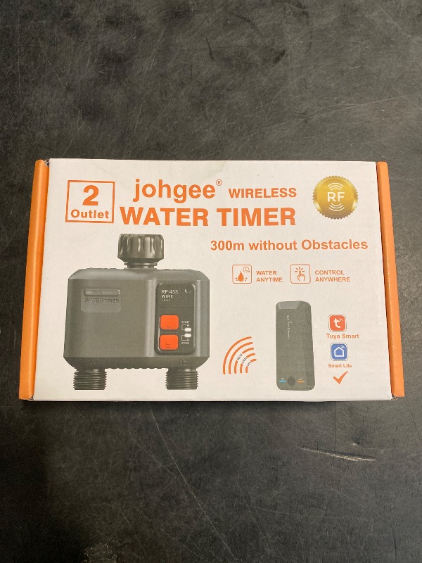 Photo 1 of WiFi Sprinkler Timer 2 Zone with 984 Feet RF Gateway, 2 Outlet Smart Water Timer for Garden Hose with Rain Delay/Manual/Automatic,WiFi Water Hose Timers for Garden & Lawns