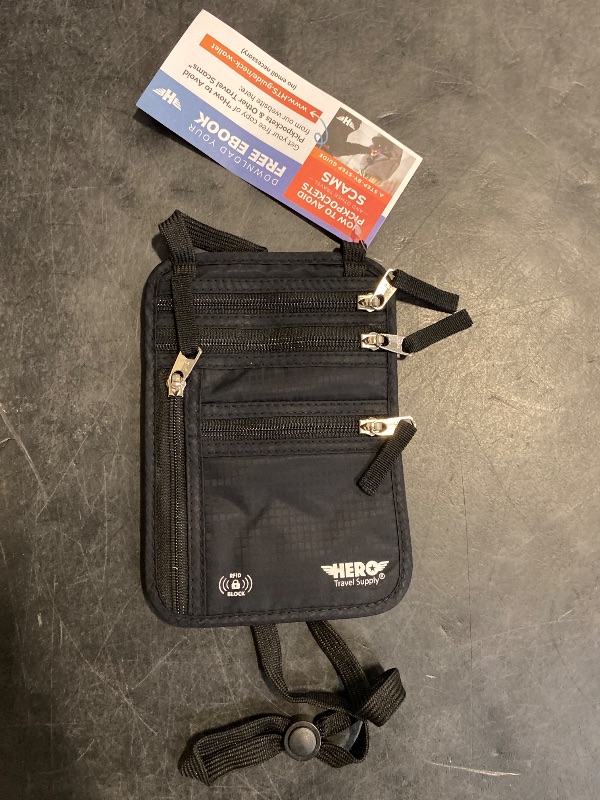 Photo 1 of HERO Neck Wallet, RFID Blocking Passport Holder - Easy to Conceal and Pouch