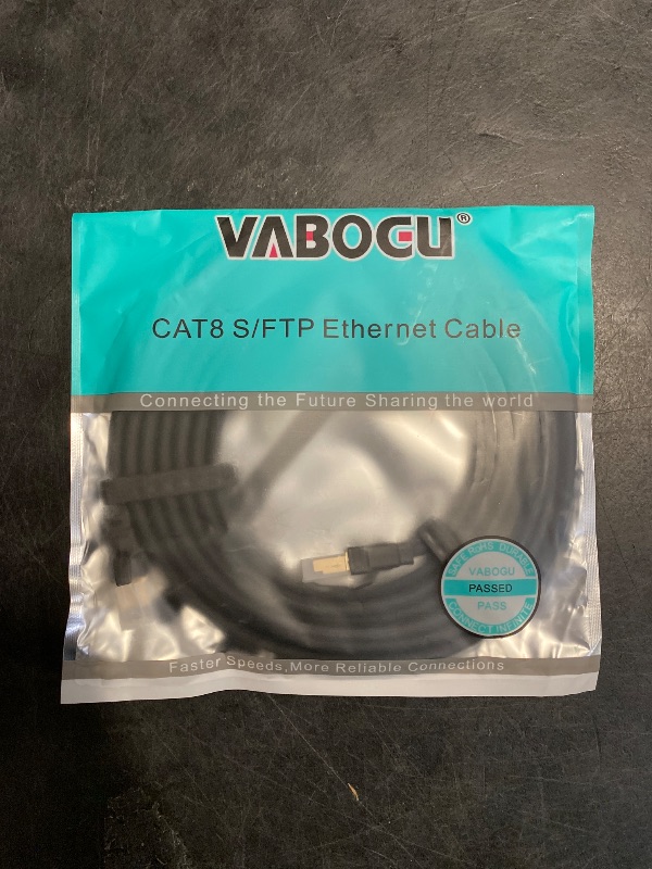 Photo 1 of Cat 8 Ethernet Cable, 10ft Heavy Duty High Speed Internet Network Cable, Professional LAN Cable, 26AWG, 2000Mhz 40Gbps with Gold Plated RJ45 Connector, Shielded in Wall, Indoor&Outdoo