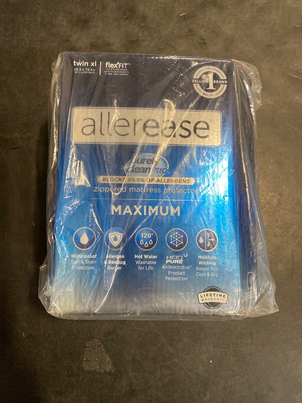 Photo 1 of AllerEase Waterproof Mattress Protector, Maximum Allergy Mattress Protector, Twin XL Zippered Mattress Cover