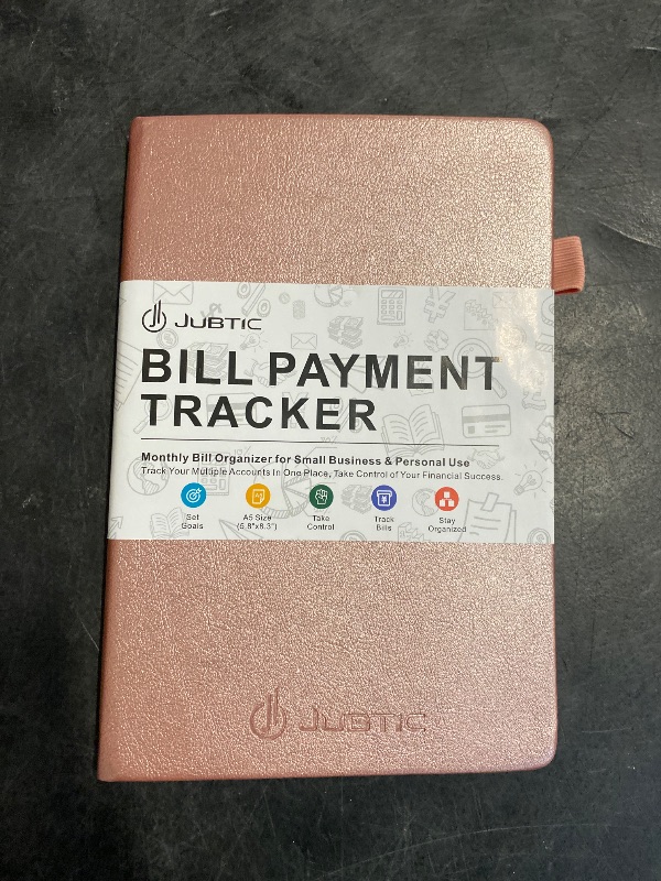 Photo 1 of JUBTIC Bill Tracker Notebook, Bill Payment Tracker Monthly Organizer&Bill Book for Budgeting Financial,Monthly Bill Planner Expense &Payments Checklist Organizer-8.3"x5.8",Rose Gold