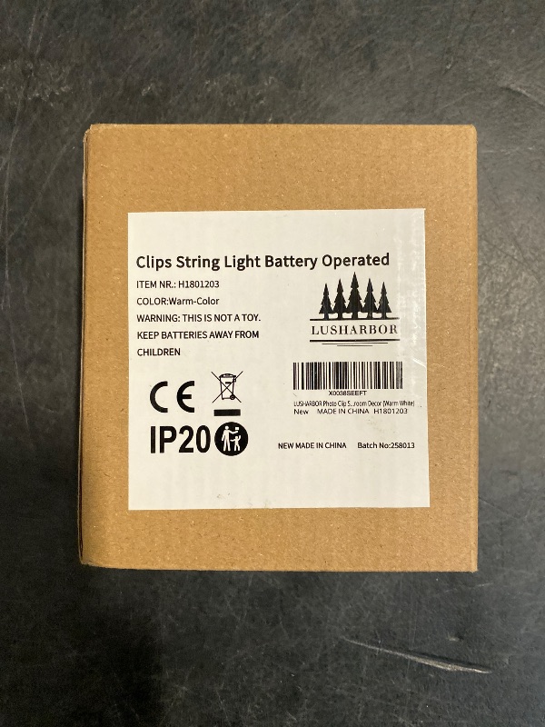Photo 1 of LUSHARBOR Photo Clips String Light, Fairy Lights with 51 Clear Clips, Battery Operated String Lights with Clips for Pictures, Room Decorations for Dorm Wall Bedroom