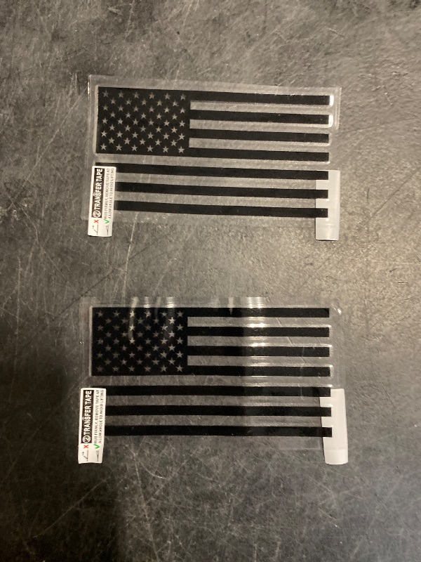 Photo 1 of 2X Black 4'' American Flag USA Decal Sticker die-Cut no Background Car Viny