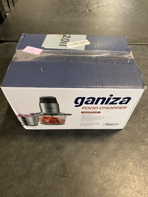 Photo 1 of GANIZA Food Processors, Electric Food Chopper with Meat Grinder & Vegetable Chopper - 2 Bowls (8 Cup+8 Cup) with Powerful 450W Copper Motor - Includes 2 Sets of Bi-Level Blades for Fruits/Meat/Nuts