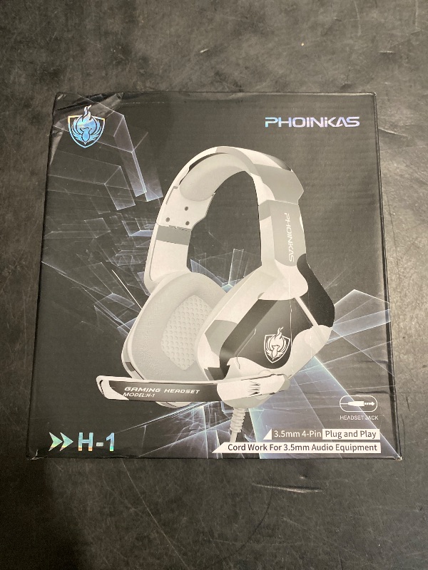 Photo 1 of PHOINIKAS Gaming Headset for PS4, Xbox One, PC, Laptop, Mac, Nintendo Switch, 3.5MM PS4 Stereo Headset Over Ear Headphones with Noise-Cancelling Mic, Bass Surround - Camo