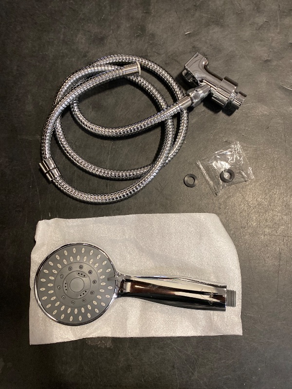Photo 1 of High Pressure Handheld Shower Head Briout 5-Settings Powerful Water Spray Shower Head against Low Pressure Water Flow with Stainless Hose and Adjustable Mount