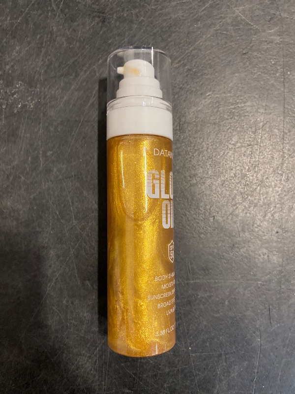 Photo 1 of Body Glow Oil, Broad Spectrum SPF 50, Glitter Shimmer Sunscreen Body Oil Lotion with Sequin Mica, Lightweight Non-Sticky Moisturizer with Coconut, Skin Illuminator Glowing Results (03# Gold)