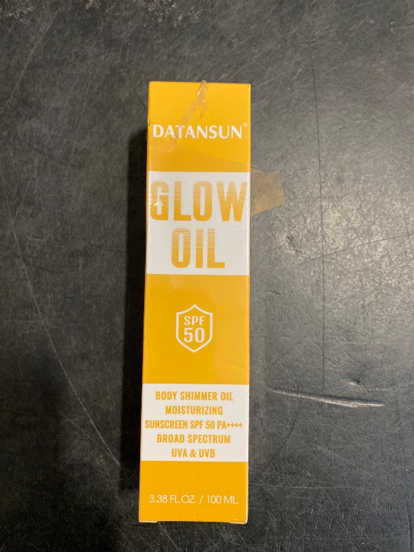 Photo 1 of Body Glow Oil, Broad Spectrum SPF 50, Glitter Shimmer Sunscreen Body Oil Lotion with Sequin Mica, Lightweight Non-Sticky Moisturizer with Coconut, Skin Illuminator Glowing Results (03# Gold)