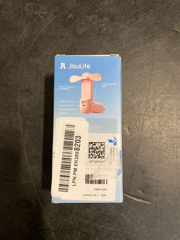 Photo 1 of JISULIFE Handheld Mini Fan, 3 IN 1 USB Rechargeable Portable Fan [12-19 Working Hours] with Power Bank, Flashlight, Pocket Design for Travel/Summer/Concerts/Lash, Gifts for Women (Pink)