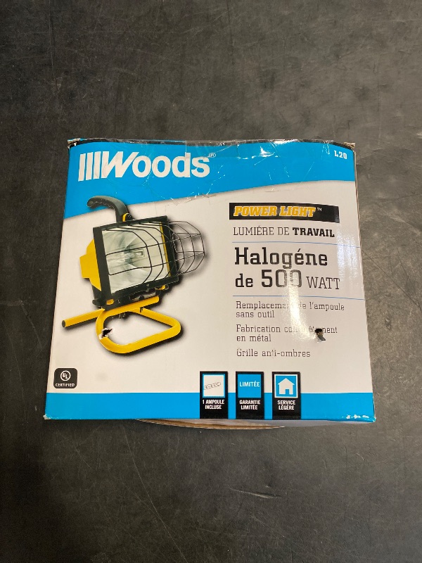 Photo 1 of Woods 500 Watt Portable Work Light, Yellow