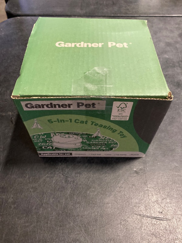 Photo 1 of Gardner Pet Cat Laser Toys, Chargeable 5 in1 Hide and Seek Automatic Interactive Cat Toy, Moving Ambush Feather, Track Balls, Indoor Exercise for All Breeds, 24 inch Cover, Chirping