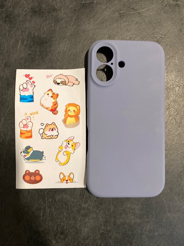Photo 1 of LOVE 3000 Designed for iPhone 16 Case, Premium Silicone with [Soft Anti-Scratch Microfiber Lining] Shockproof Protective Phone Case for Men Women Girls 6.1", Lavender Grey
