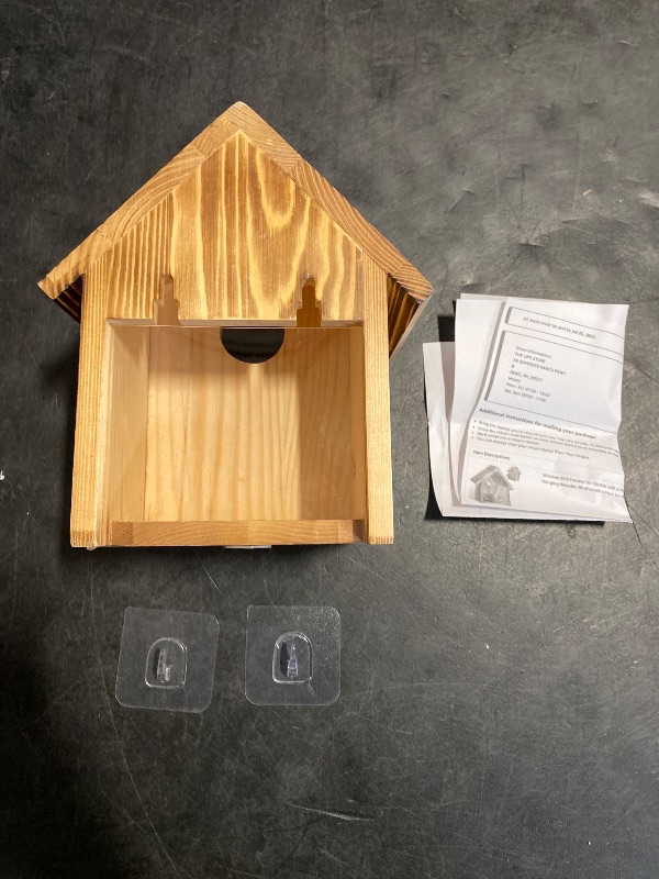 Photo 1 of Window Bird Houses for Outside with 2 Powerful Hooks, Clear Window Bird House for Viewing Inside, Hanging Wooden Birdhouses to Paint for Outdoors, Bird Nesting Box for Bluebird Finch Chickadee