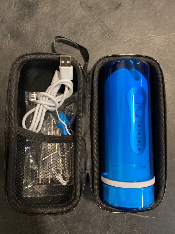Photo 1 of YaFex Water Dental Flosser Cordless for Teeth: Portable Oral Irrigator Rechargeable Collapsible Travel Teeth Cleaner with Case, 4 Modes with DIY, 5 Jet Tips, IPX7 Waterproof for Teeth Cleaning