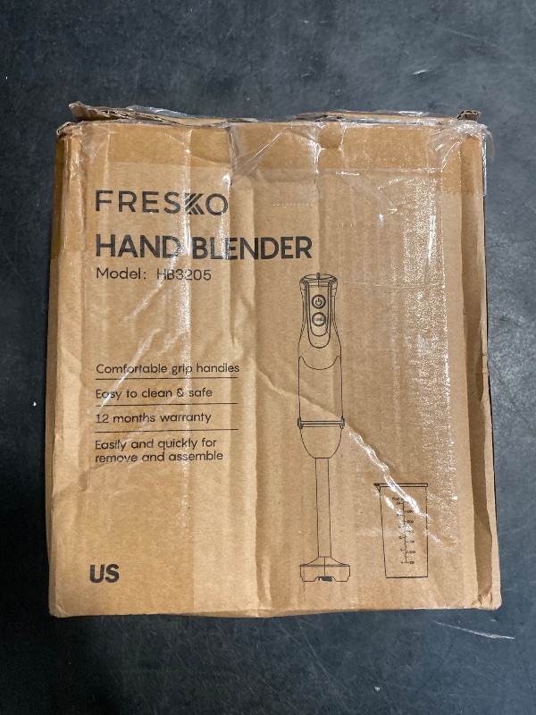 Photo 1 of FRESKO Immersion Handheld Blender 500W with 700ml Beaker, 12-Speed & Turbo Mode Hand Blender Stick, 304 Stainless Steel Blades