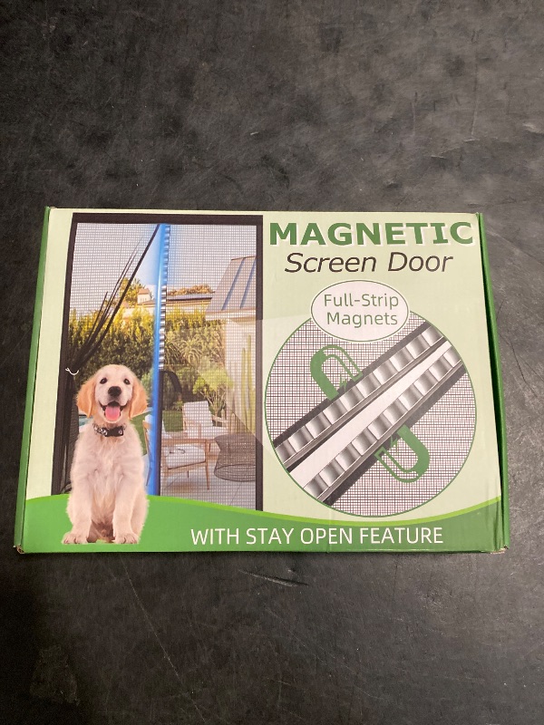 Photo 1 of Hofudon Upgraded Magnetic Screen Door Mesh, Full Strip Magnets, Heavy Duty Fiberglass Mesh, Door Screen Magnetic Closure for Single Door Size 36 x 82 Inch, Screen Door Size 38 x 84 Black