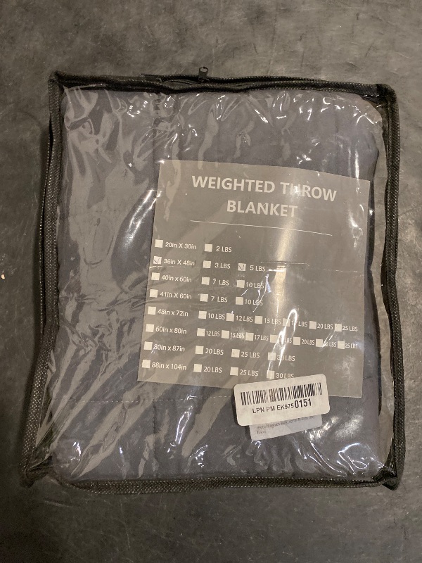 Photo 1 of yescool Weighted Blanket 5 Pounds Cooling Weighted Lap Blanket, Grey Heavy Blankets, Washable Weighted Throw Blanket for 40-60lbs, 36"x48"