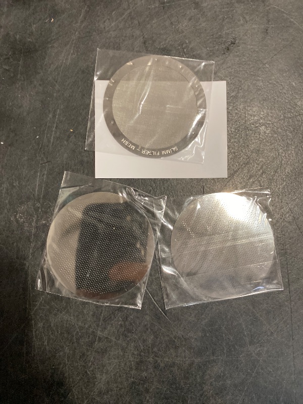 Photo 1 of Reusable Filter Set by Slimm Filter - 3 Piece, Stainless Steel Metal - Mesh, Fine, Ultra-Fine Metal Filter For AeroPress Coffee and Espresso Maker - Brew Barista-Grade Coffee At Home