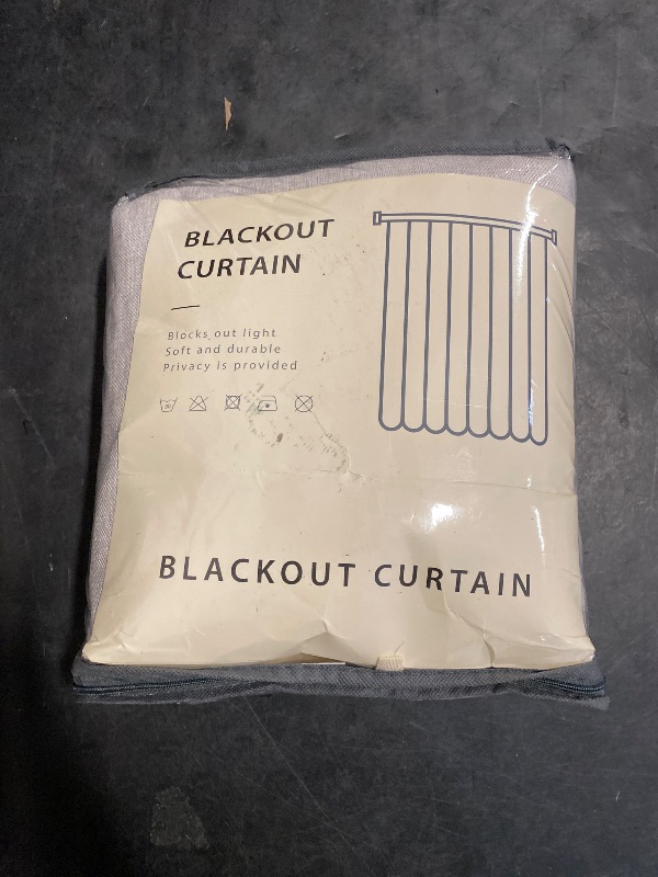 Photo 1 of INOVADAY 100% Blackout Curtains for Bedroom, Black Out Curtains 102 Inch Long, Clip Rings Linen Blackout Drapes, Thermal Insulated Room Darkening for Living Room, 2 Panels - Beige,W50xL102