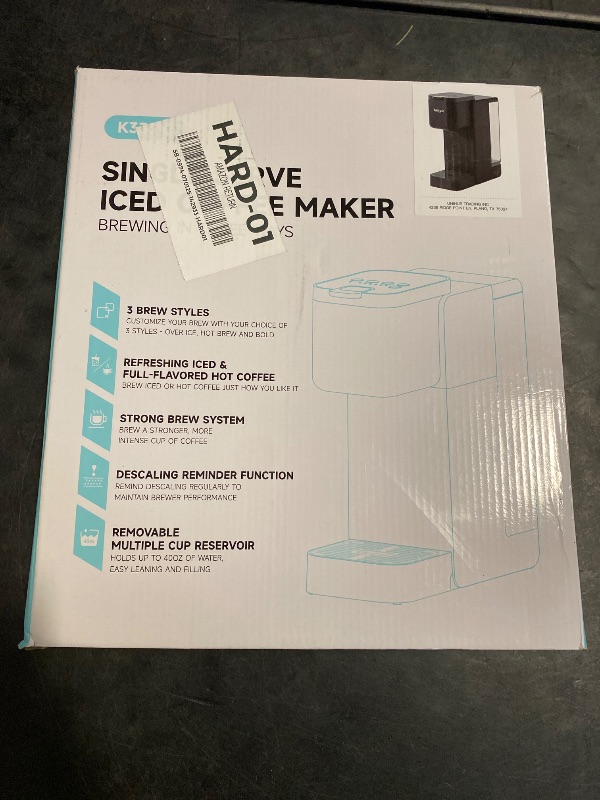 Photo 1 of Tastyle Single Serve Hot & Iced Coffee Maker with Strong Brew, 40oz Removable Reservoir, 6 Brew Sizes, Compatible with K Cup and Grounds, Compact for Home, Office, RV and Dorm, Black (2.0 Version)